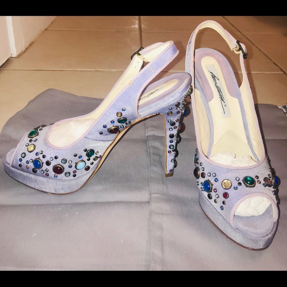 Brian Atwood Heels with Multicoloured Jewels - Picture 3 of 8